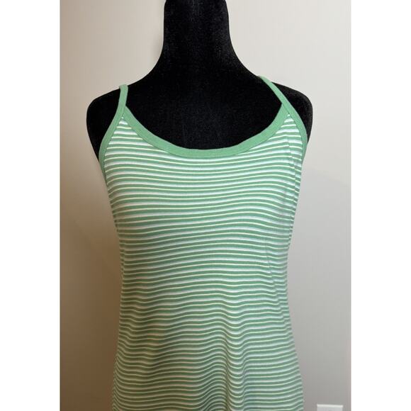 American Eagle Medium Green White Striped Cami Mini Dress Summer Preppy Travel - Picture 2 of 6